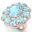 20.54 CTW Royalty Sky Topaz & VS Diamond Ring 18K Rose