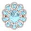 20.54 CTW Royalty Sky Topaz & VS Diamond Ring 18K Rose - 2