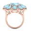 20.54 CTW Royalty Sky Topaz & VS Diamond Ring 18K Rose - 3