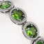 28.08 CTW Peridot & Diamond Halo Bracelet 10K White - 3