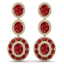32.84 CTW Royalty Designer Ruby & VS Diamond Earrings