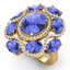 9.67 CTW Royalty Tanzanite & VS Diamond Ring 18K Yellow