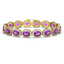 24.72 CTW Amethyst & Diamond Halo Bracelet 10K Yellow
