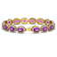 24.72 CTW Amethyst & Diamond Halo Bracelet 10K Yellow - 2