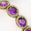 24.72 CTW Amethyst & Diamond Halo Bracelet 10K Yellow - 3