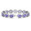21.06 CTW Tanzanite & Diamond Halo Bracelet 10K White - 2