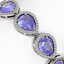 21.06 CTW Tanzanite & Diamond Halo Bracelet 10K White - 3