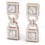 4 CTW Certified SI/I Diamond Halo Earrings 18K Rose - 2