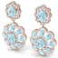 32.99 CTW Royalty Sky Topaz & VS Diamond Earrings 18K - 2