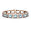 35.61 CTW Sky Topaz & Diamond Halo Bracelet 10K Rose