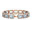 35.61 CTW Sky Topaz & Diamond Halo Bracelet 10K Rose - 2