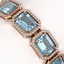 35.61 CTW Sky Topaz & Diamond Halo Bracelet 10K Rose - 3