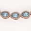 41.6 CTW Aquamarine & Diamond Halo Necklace 10K Rose