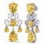 55.89 CTW Royalty Canary Citrine & VS Diamond Earrings