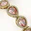 19.55 CTW Morganite & Diamond Halo Bracelet 10K Yellow - 3