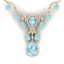38.14 CTW Royalty Sky Topaz & VS Diamond Necklace 18K