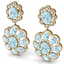 32.99 CTW Royalty Sky Topaz & VS Diamond Earrings 18K - 2