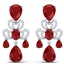 58.73 CTW Royalty Designer Ruby & VS Diamond Earrings