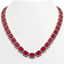 84.94 CTW Ruby & Diamond Halo Necklace 10K Rose Gold