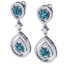 3.94 CTW Royalty Fancy Blue, SI Diamond Earrings 18K - 2