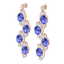 16.23 CTW Royalty Tanzanite & VS Diamond Earrings 18K - 2