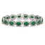 31.79 CTW Emerald & Diamond Halo Bracelet 10K White