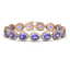 21.06 CTW Tanzanite & Diamond Halo Bracelet 10K Rose