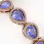 21.06 CTW Tanzanite & Diamond Halo Bracelet 10K Rose - 3