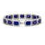 38.61 CTW Sapphire & Diamond Halo Bracelet 10K White - 2