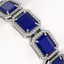 38.61 CTW Sapphire & Diamond Halo Bracelet 10K White - 3