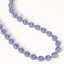 44.8 CTW Tanzanite & Diamond Halo Necklace 10K White