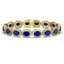 31.79 CTW Sapphire & Diamond Halo Bracelet 10K Yellow