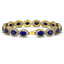 31.79 CTW Sapphire & Diamond Halo Bracelet 10K Yellow - 2