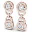 4 CTW Certified SI/I Diamond Halo Earrings 18K Rose