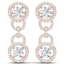 4 CTW Certified SI/I Diamond Halo Earrings 18K Rose - 2