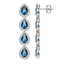 11.2 CTW London Topaz & Diamond Halo Earrings 10K White - 2
