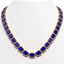 84.94 CTW Sapphire & Diamond Halo Necklace 10K Rose