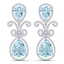 30.49 CTW Royalty Sky Topaz & VS Diamond Earrings 18K