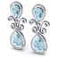 30.49 CTW Royalty Sky Topaz & VS Diamond Earrings 18K - 2