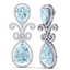 30.49 CTW Royalty Sky Topaz & VS Diamond Earrings 18K - 3