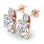 2.9 CTW Certified VS/SI Diamond 3 Stone Stud Earrings - 2