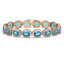 29.53 CTW Swiss Topaz & Diamond Halo Bracelet 10K Rose