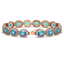 29.53 CTW Swiss Topaz & Diamond Halo Bracelet 10K Rose - 2