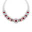 45.69 CTW Royalty Ruby & VS Diamond Necklace 18K White