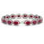 31.79 CTW Ruby & Diamond Halo Bracelet 10K White Gold - 2