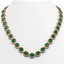 64.01 CTW Emerald & Diamond Halo Necklace 10K Rose Gold
