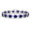 30.06 CTW Sapphire & Diamond Halo Bracelet 10K White
