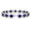 30.06 CTW Sapphire & Diamond Halo Bracelet 10K White - 2