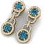 4 CTW SI/I Intense Blue And White Diamond Earrings 18K