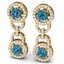 4 CTW SI/I Intense Blue And White Diamond Earrings 18K - 2